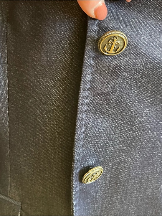 Talbots Women's Double Button Navy Blazer - Picture 5 of 10